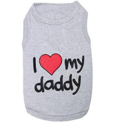 Parisian Pet 'I Love Daddy®' Lightweight Pet T-Shirt – Stylish Dog Clothing for Small Dogs & Cats, Gray  XXS | Target