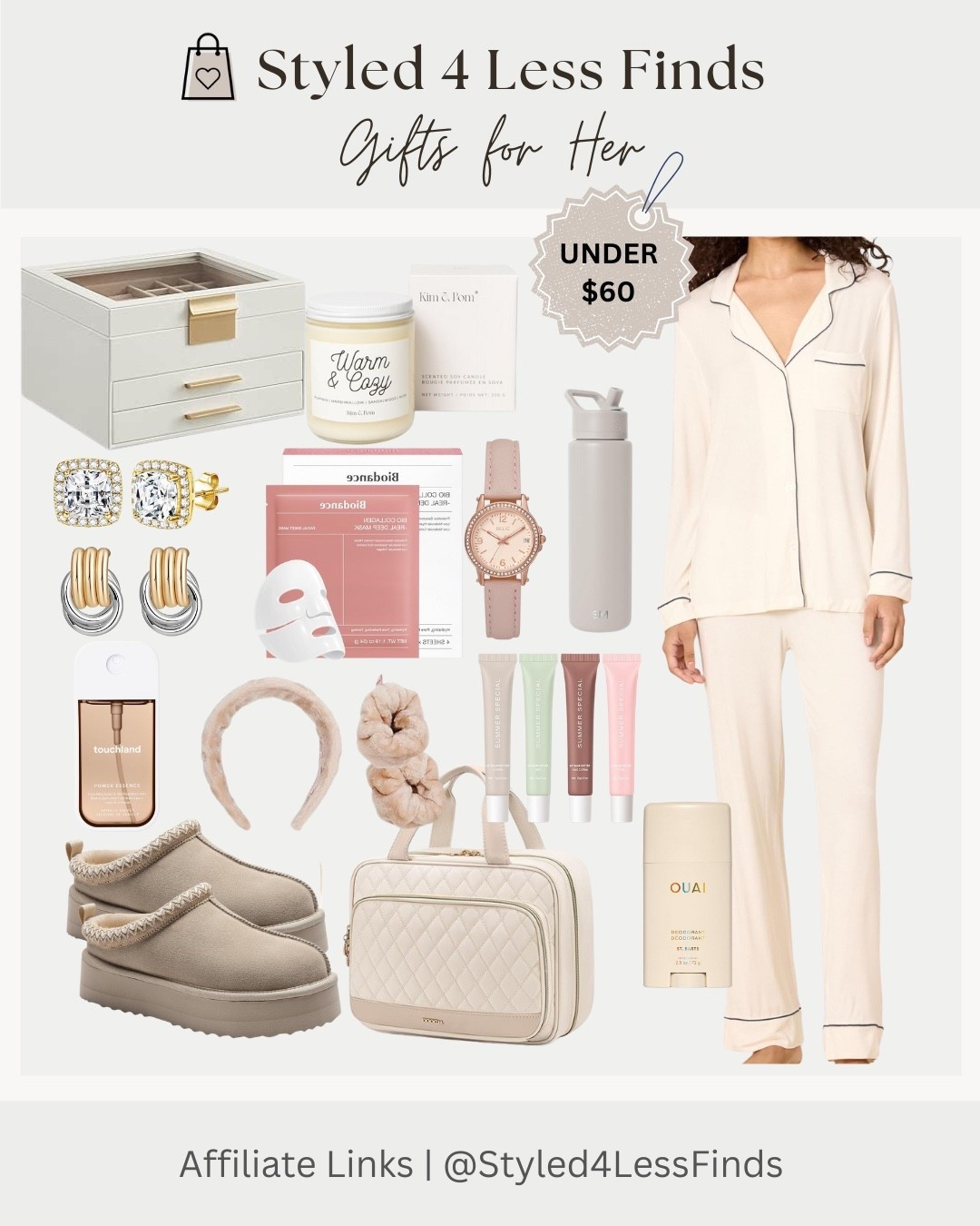 Gifts for Her under $60 🎁✨
Rounded up some affordable, cozy, and practical finds she’ll actually use and love — perfect for holiday gifting without blowing the budget!

Gift-Giving Tip: When in doubt, choose items that feel elevated but still practical — think cozy essentials, self-care minis, or pretty accessories that make everyday routines feel special.

#LTKover50style #LTKbeauty #LTKgiftguide