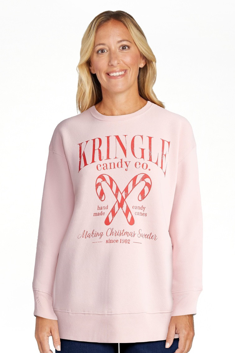Women's Christmas Kringle Canes Graphic Fleece from Holiday Time, Sizes S-XXXL | Walmart (US)