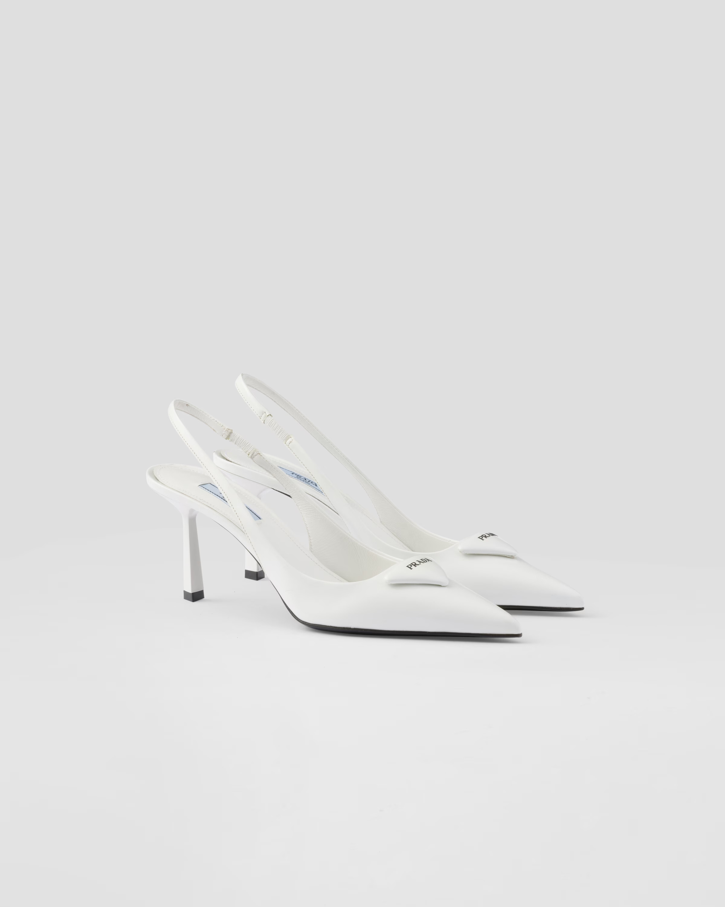 Brushed leather slingback pumps | Prada UK