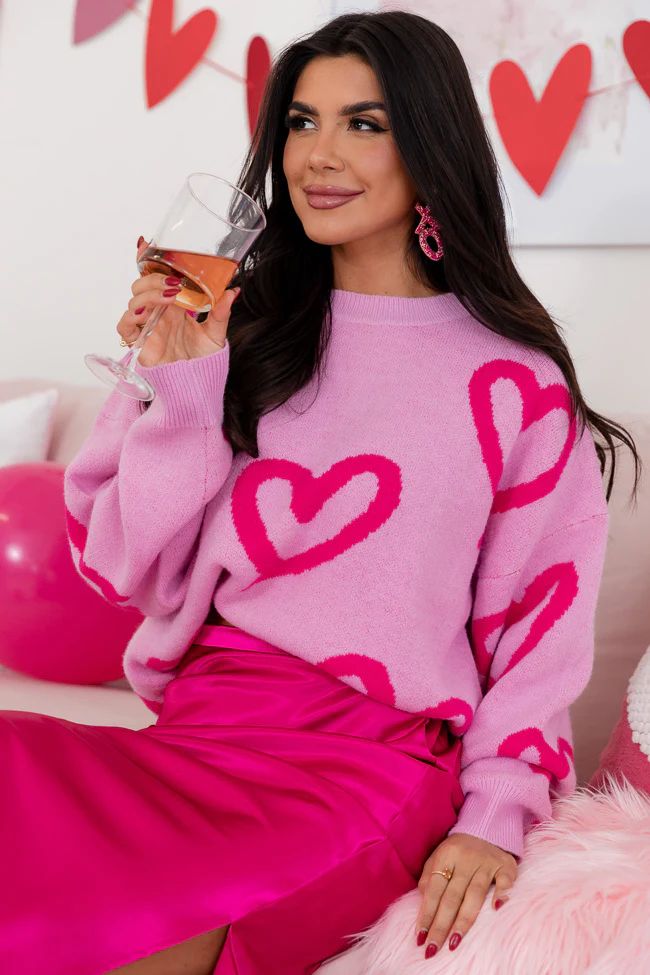 Love You Forever Pink Heart Sweater | Pink Lily