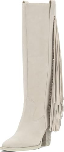 Vince Camuto Pelia Fringe Knee High Boot, Bone, 8.5 | Amazon (US)