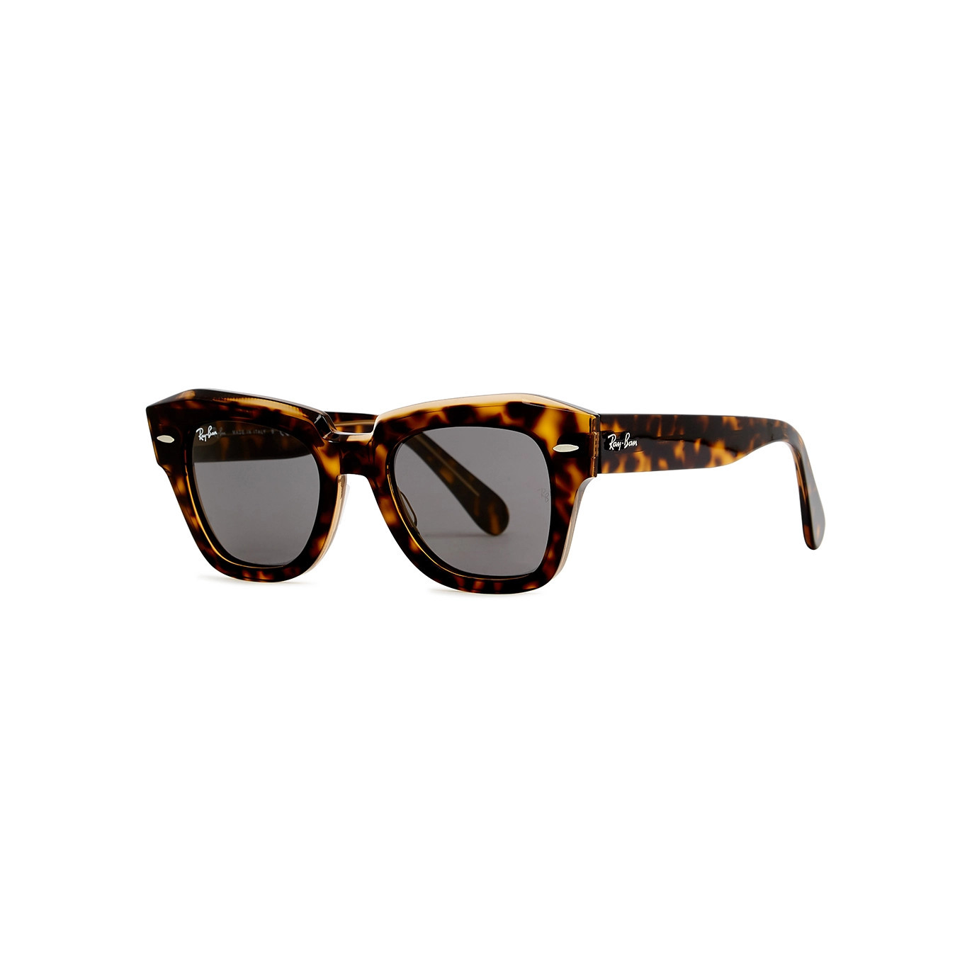 Ray-Ban State Street Tortoiseshell Wayfarer Sunglasses, Sunglasses - Brown | Harvey Nichols (Global)