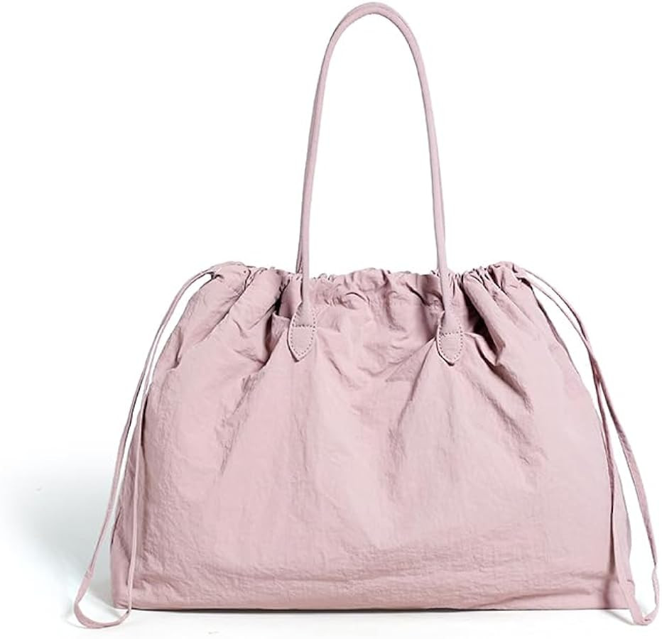 Nylon Tote Bag for Women Versatile Drawstring Shoulder Bag Work Travel Tote Handbag with Easy Car... | Amazon (US)
