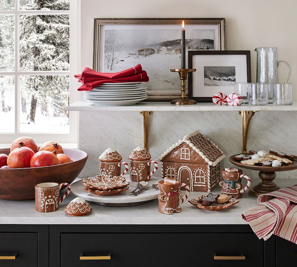 Gingerbread House Lidded Mugs | Pottery Barn (US)