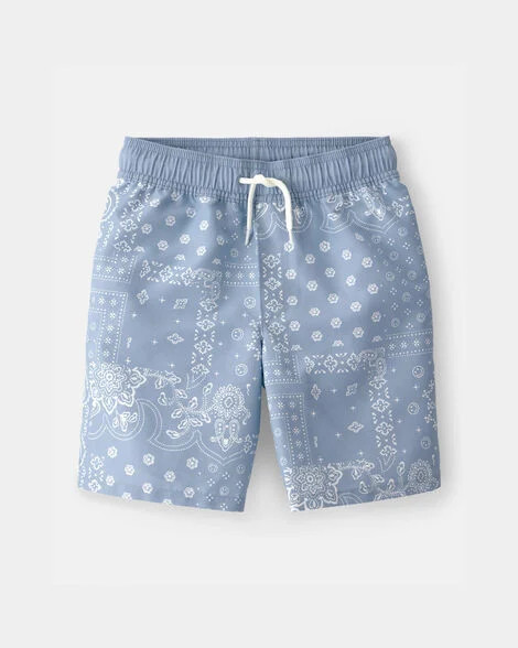 Blue - Boys Bandana Floral Swim Trunks - Blue, Selected | Carter's Inc