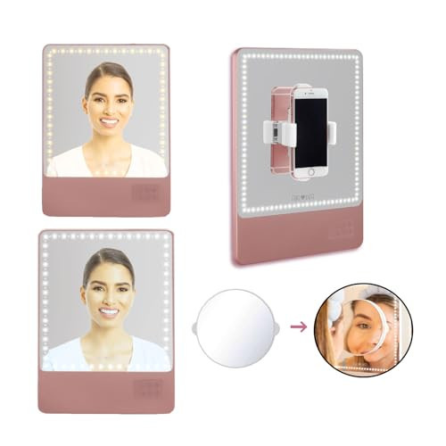 Riki Skinny Duo Lighted Mirror - Travel Makeup Mirror with Lights and 5X Magnification | Portable Mirror with Lights for Beauty On-The-Go | Amazon (US)