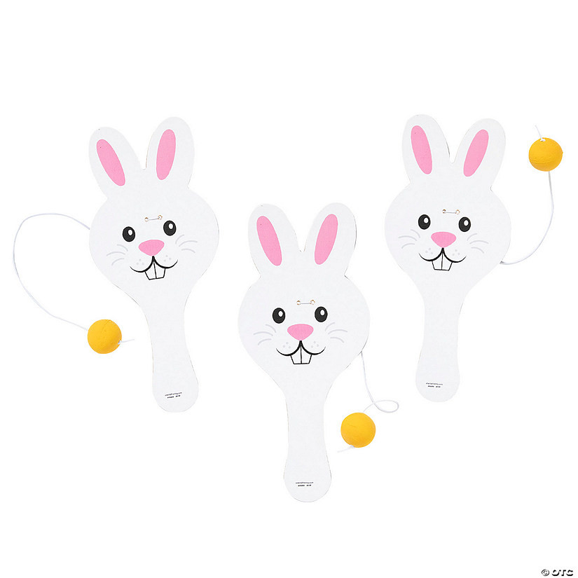 Bunny Paddleball Games - 12 Pc. | Oriental Trading Company