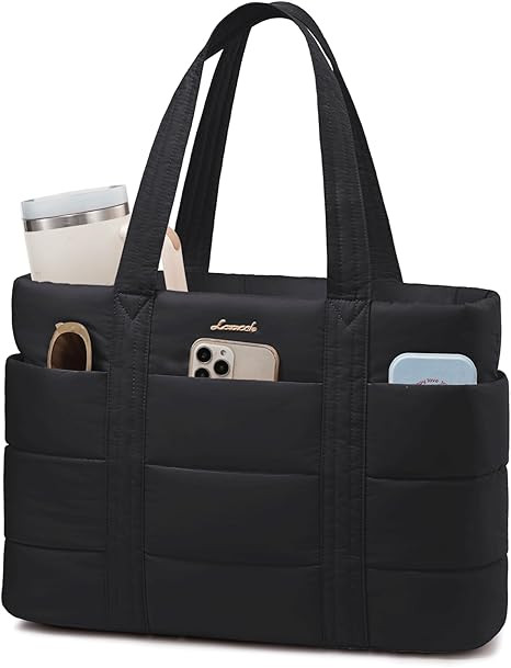 LOVEVOOK Tote Bag for Women, Large Puffer Work Tote Laptop Bag, Lightweight Travel Tote Bag with ... | Amazon (US)