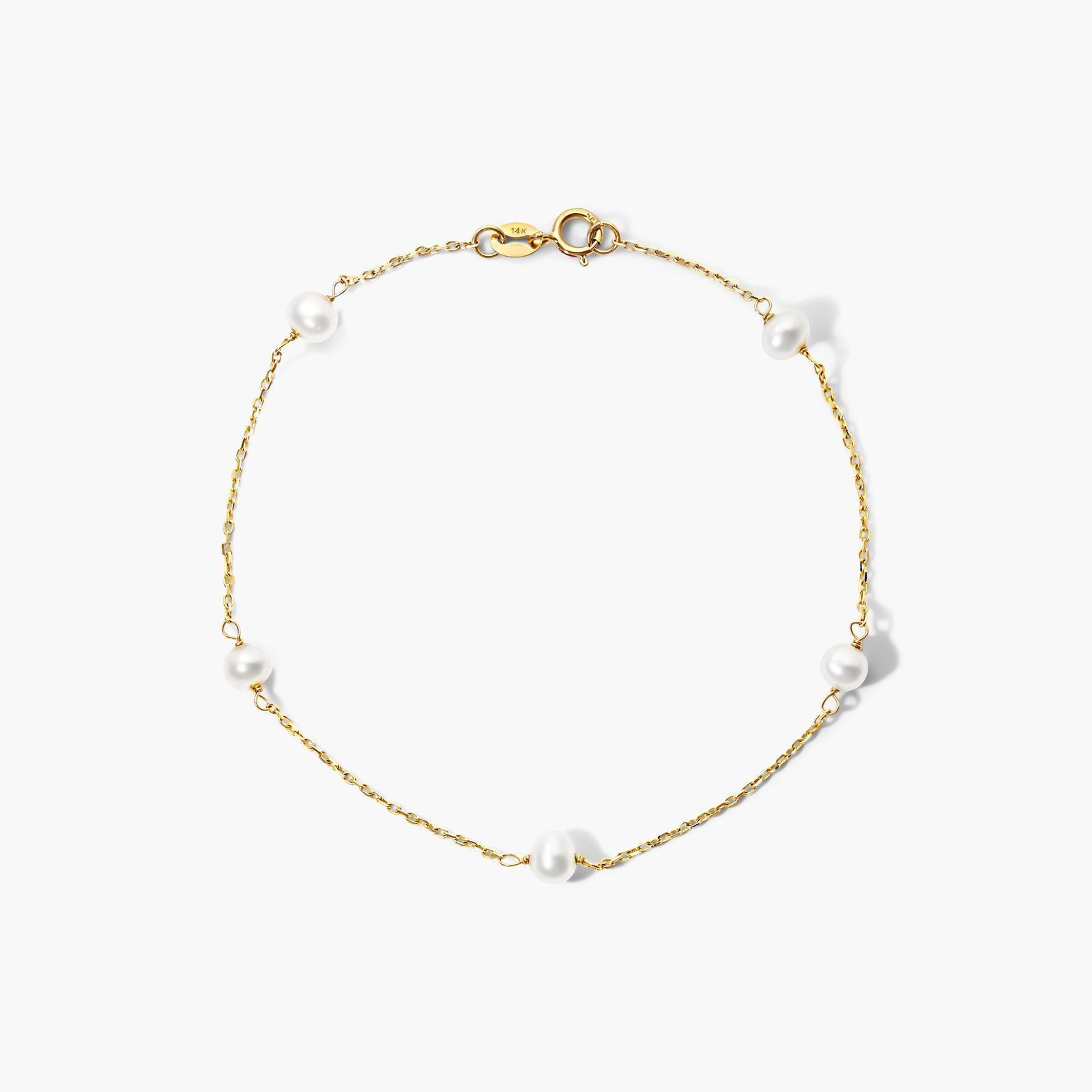 14K Yellow Gold Freshwater Cultured Pearl Station Bracelet | JamesAllen