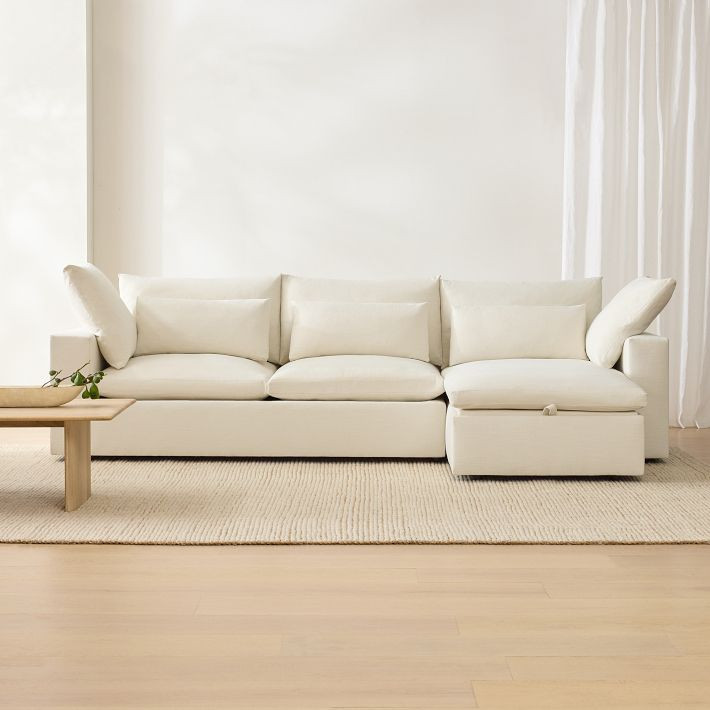 Harmony Modular 2-Piece Sleeper Sectional w/ Storage Chaise (123") | West Elm (US)