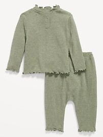 Plush-Knit Lettuce-Edge Top and Pants Set for Baby | Old Navy (US)