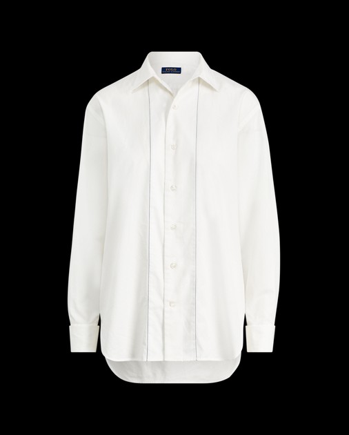 Poplin Button-Down Shirt Argyle Wool V-Neck Sweater Buckled Tweed Wide-Leg Pant | Ralph Lauren (US)