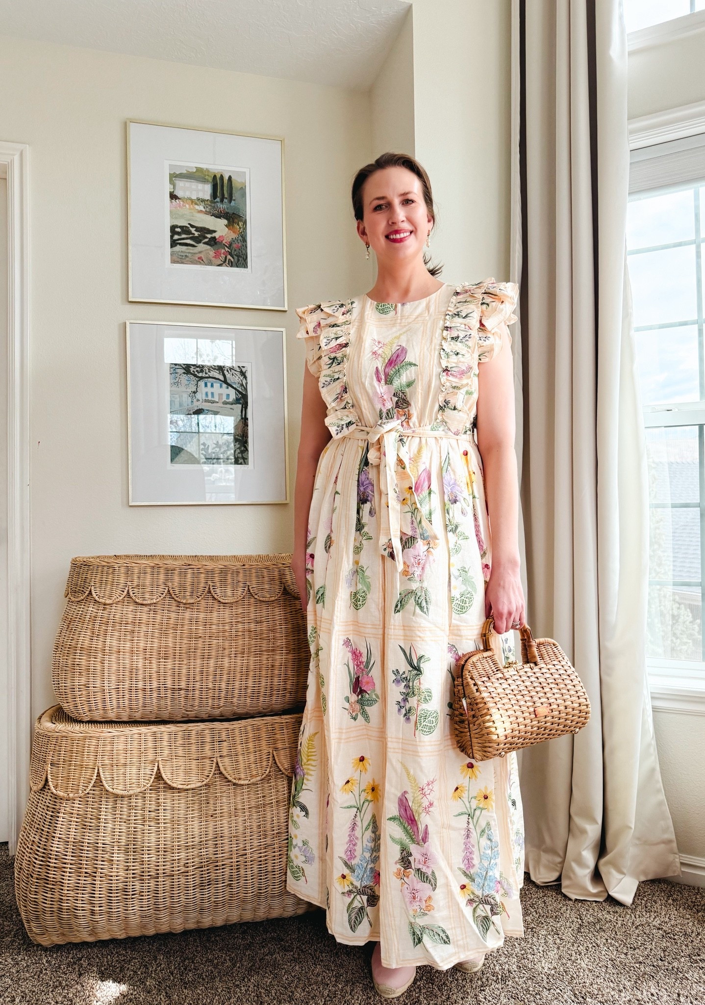 Spring is the season to bust out the floral dresses!

I love this apron dress by A Loves A. The hemline is long enough for my 5’ 9” frame, and the silhouette is flowy and flattering. I’m wearing a size large and have paired it with a Frances Valentine Buzzy Basket, and Soludos espadrilles. 

@ltk #easter outfits women #date night outfits #spring outfits 2026 #spring dresses #easter dress women #vacation outfits beach #ltkshoecrush #ltkseasonal @dillards 

#LTKootd #LTKTall #LTKOver40