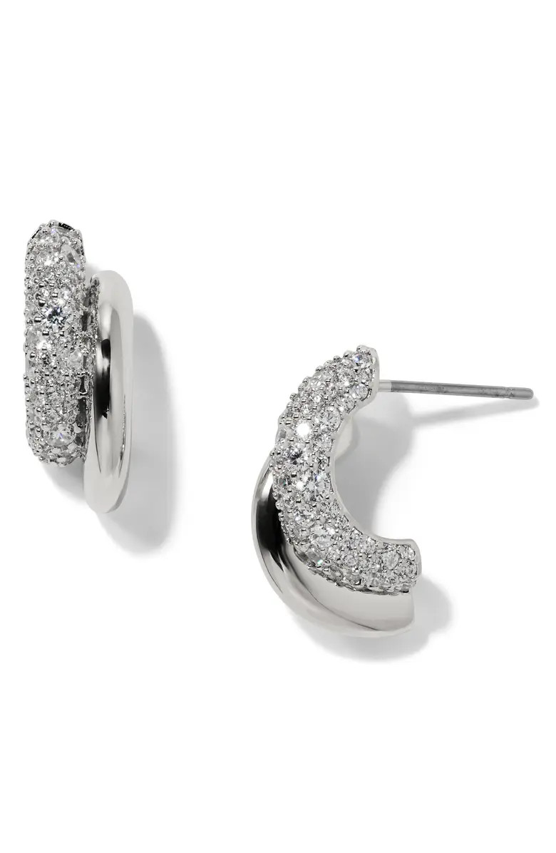 Pavé Double Hoop Earrings | Nordstrom