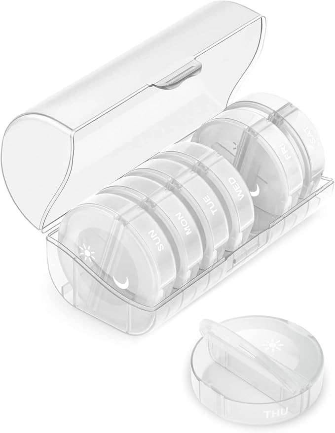 Pill Organizer 2 Times a Day, Travel Medicine Pill Organizer, Weekly AM PM Pill Box, Large Capaci... | Amazon (US)