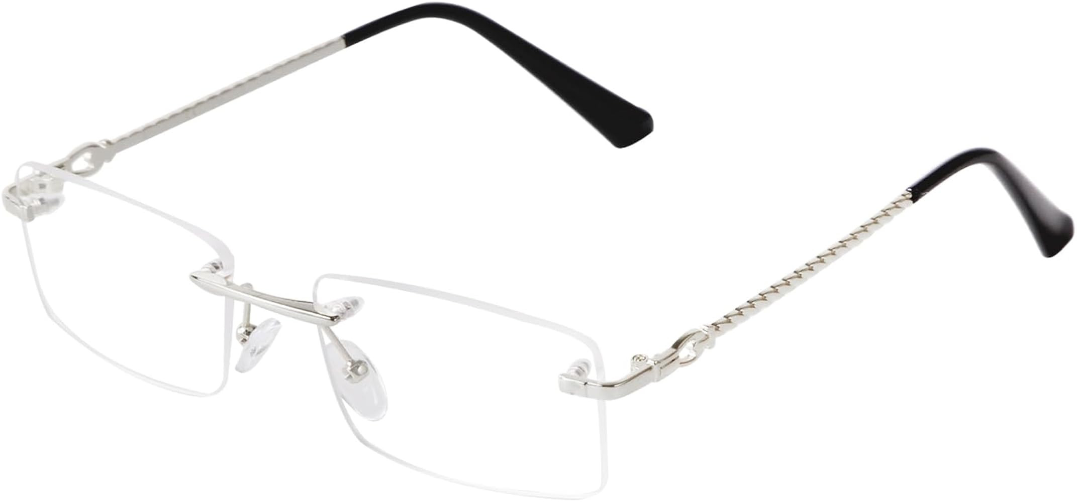 JUDOO Rimless Rectangle Sunglasses for Men Women Fashion Hip hop Frameless Designer Shades Y2K Sq... | Amazon (US)