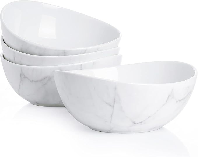 Sweese 102.499 Porcelain Bowls - 18 Ounce for Cereal, Salad, Dessert - Set of 4, Marble Pattern | Amazon (US)