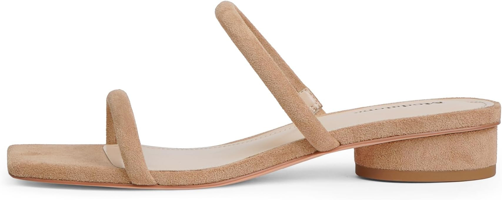 Modatope Square Open Toe Heeled Sandals Women Two Strap Chunky Heel Sandals for Women Low Block H... | Amazon (US)