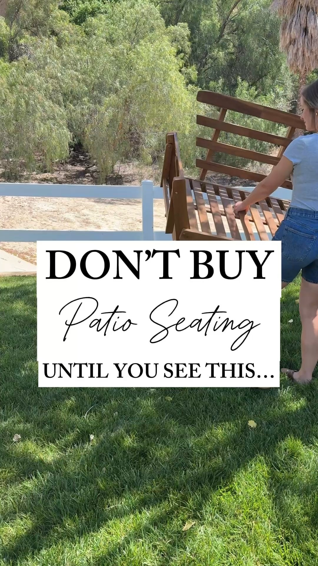 I was fully prepared to spend thousands on patio furniture this summer… until I found this 😭 The adjustable sides, oversized cushions, and warm wood finish make it look straight out of a designer backyard makeover. It’s cozy, functional, and somehow under $200? Yeah… this one’s a must-save before everyone finds out about it 🤍☀️

#LTKSaleAlert #LTKHome