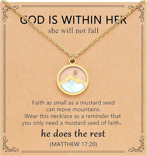 Silver/Gold Moving Mountains-Mustard Seed Faith Necklace for Women Teens | Amazon (US)