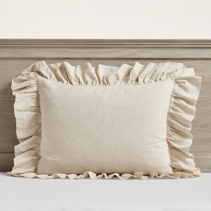 Linen Cotton Ruffle Duvet Cover | Pottery Barn Teen