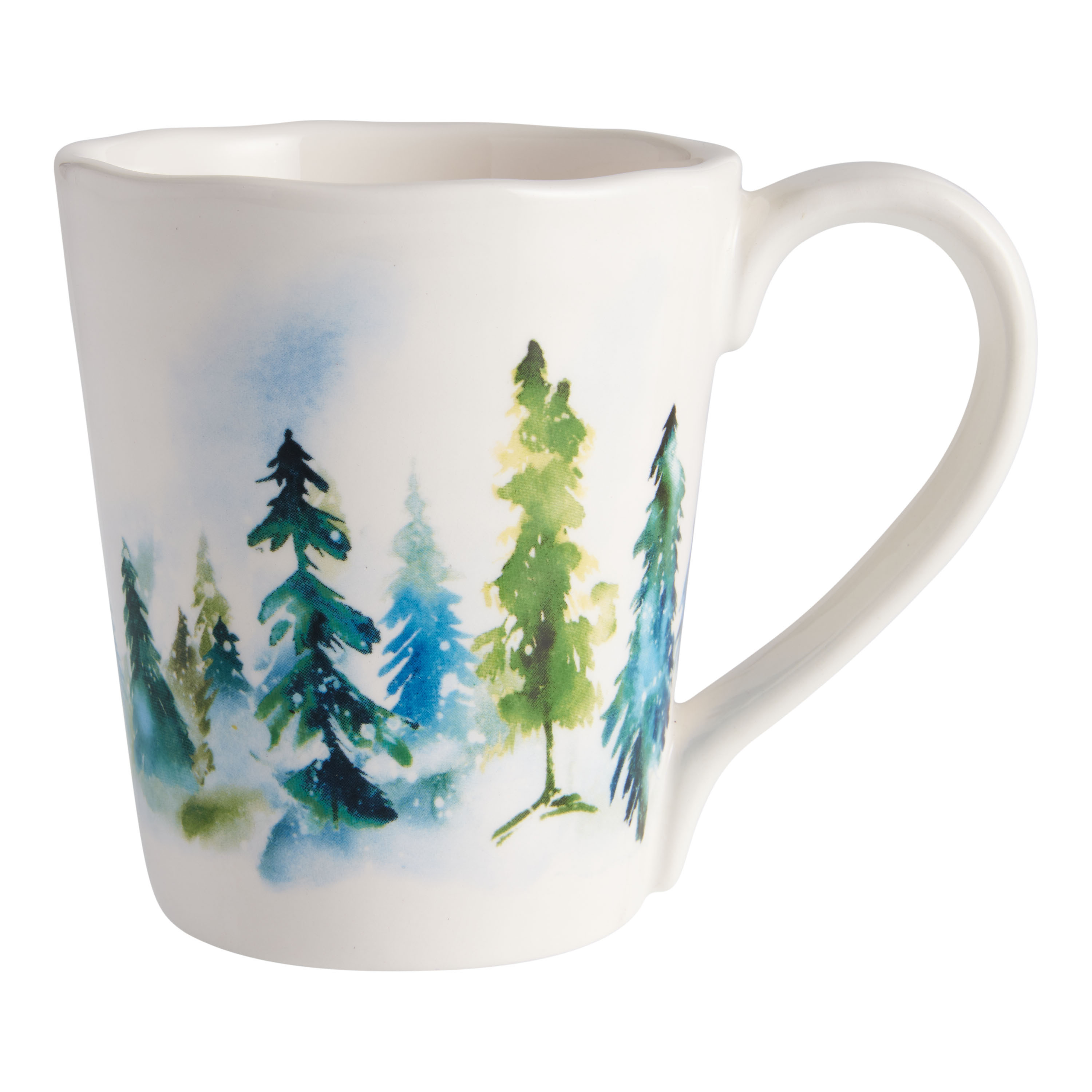 Watercolor Winter Trees Ceramic Mug | World Market