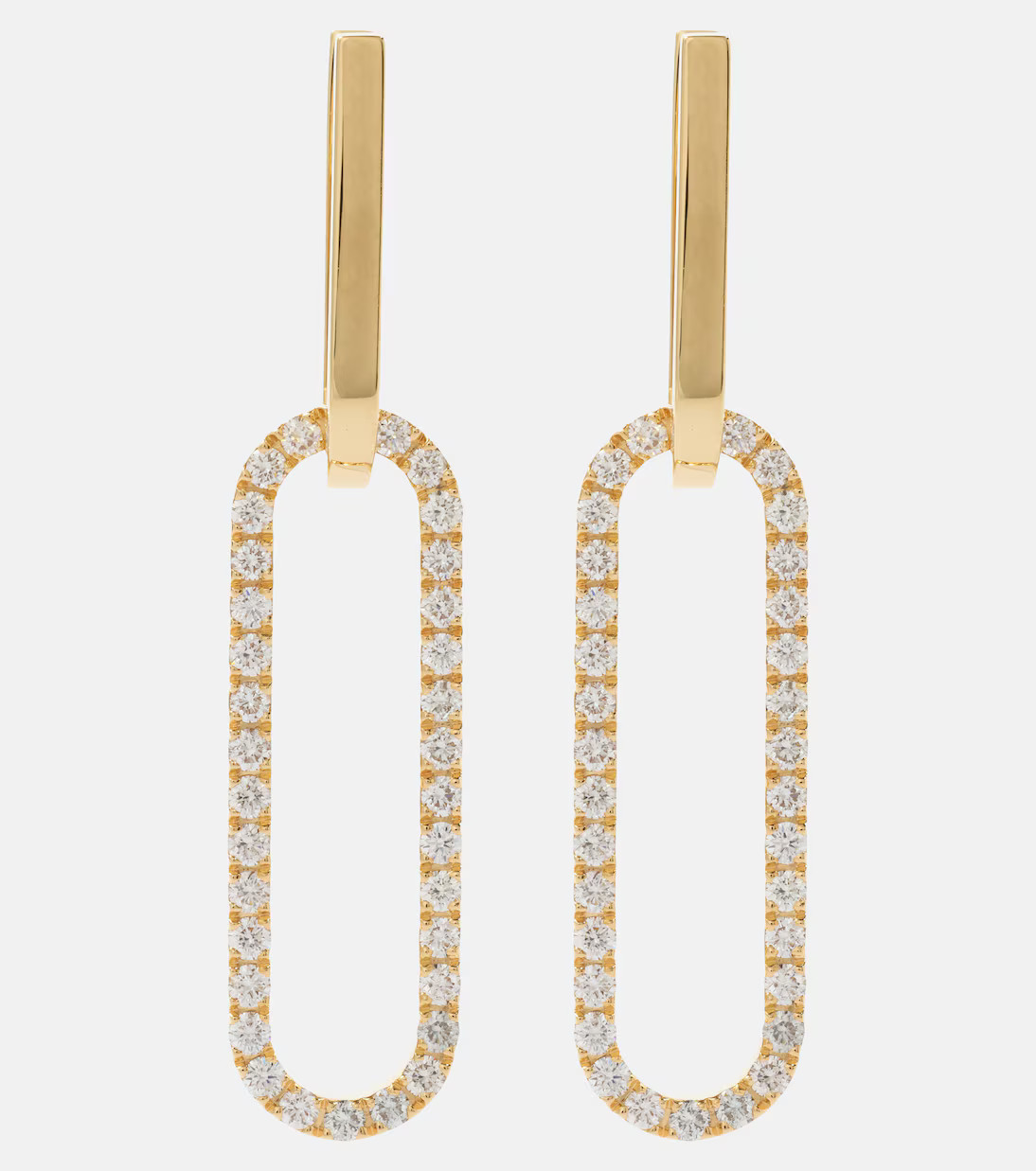 Link 18kt gold hoop earrings with diamonds | Mytheresa (US/CA)