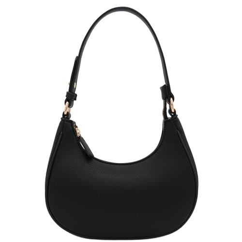 FashionPuzzle Small Crescent Shoulder Bag Underarm Purse (Black) | Amazon (US)