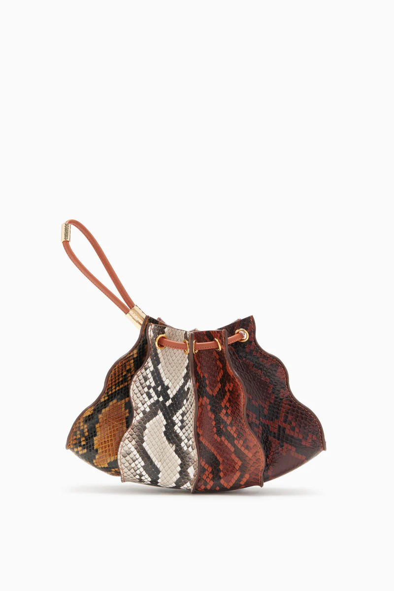 Adria Pleated Wave Wristlet

      Umber Embossed Colorblock | Ulla Johnson