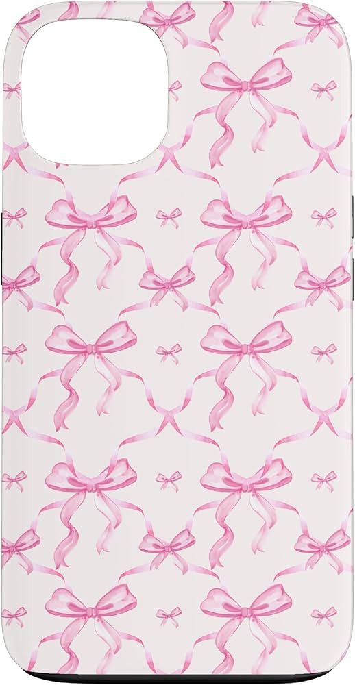 iPhone 13 Aesthetic Pink Ribbons and Bows in Watercolor Case | Amazon (US)