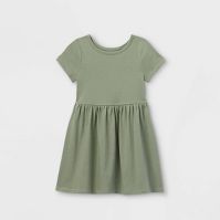 Toddler Girls' Solid Short Sleeve Knit Dress - Cat & Jack™ | Target