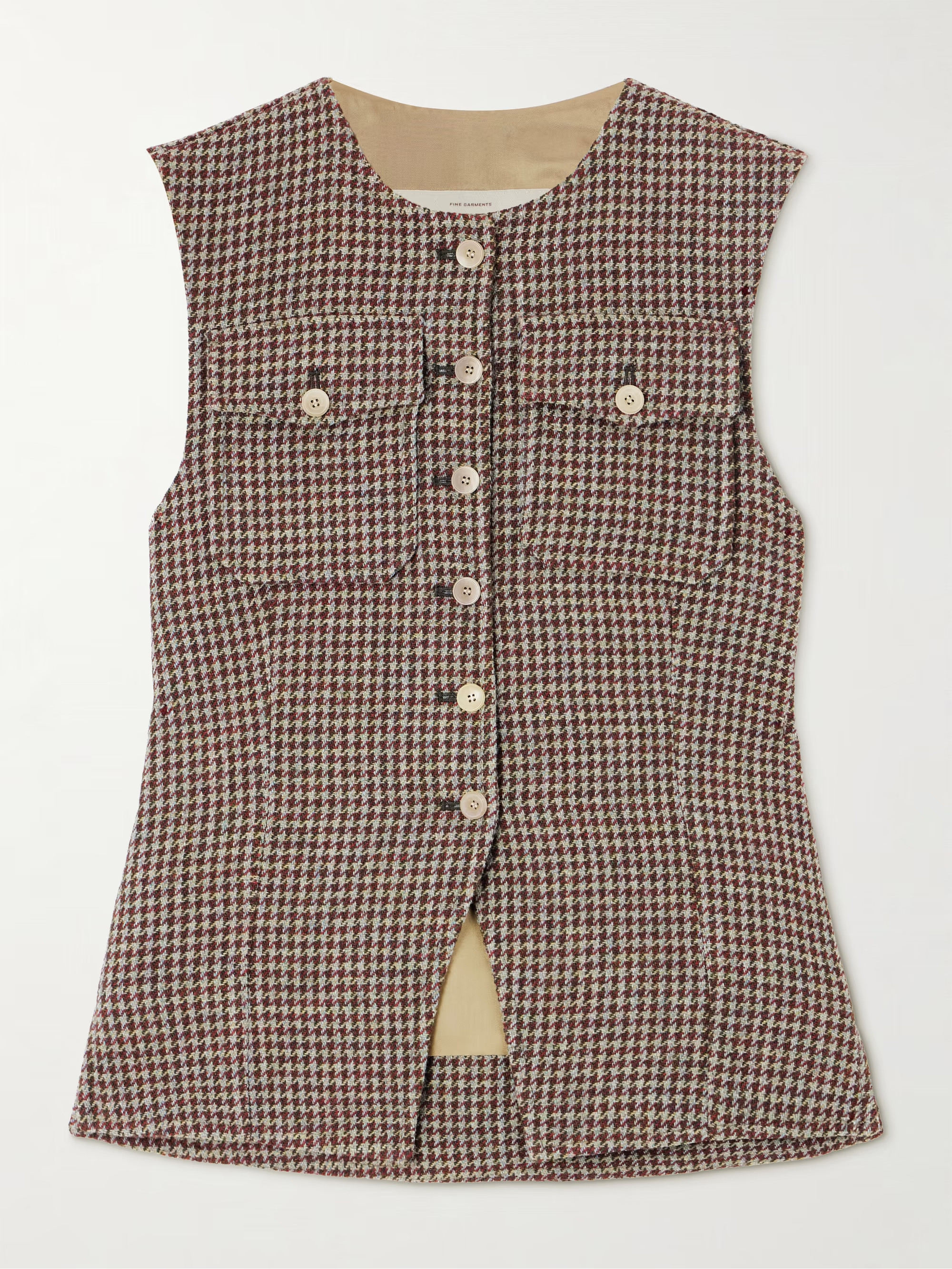 Lucia houndstooth wool-tweed vest | NET-A-PORTER (US)