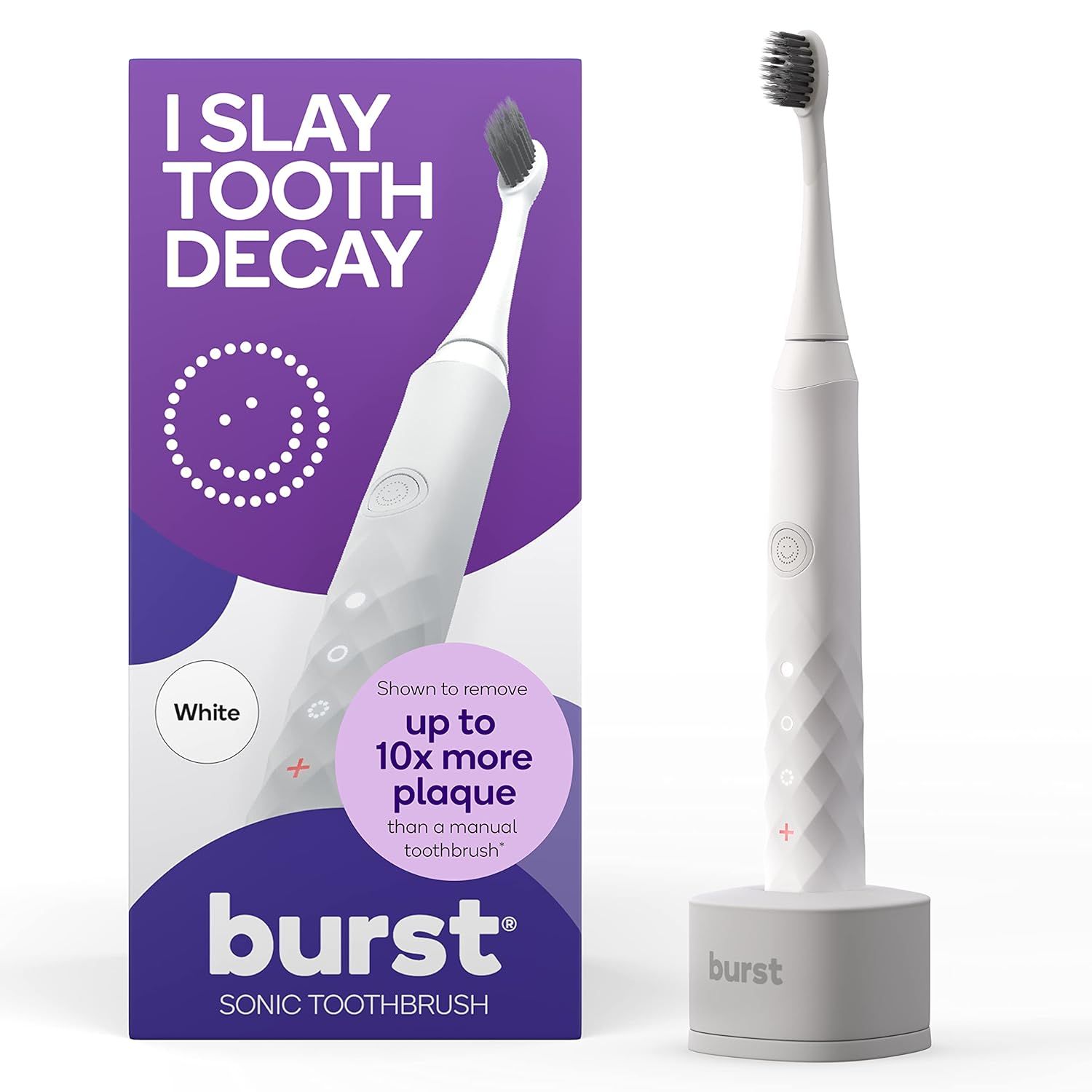 Burst Electric Toothbrush for Adults - Charcoal Black Soft Bristle Toothbrush for Deep Clean, Sta... | Amazon (US)