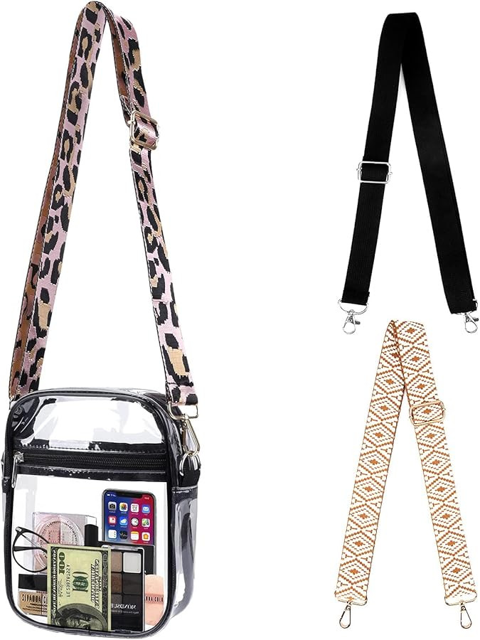 Clear Bag Stadium Approved with Purse Strap Replacement, Small Clear Crossbody Purse for Concert ... | Amazon (US)