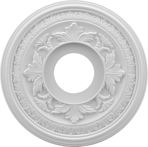 Ekena Millwork CMP13BA Baltimore Thermoformed PVC Ceiling Medallion (Fits Canopies up to 5 1/4"),... | Amazon (US)
