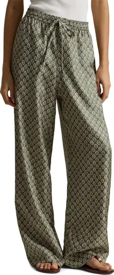 Print Wide Leg Silk Pants | Nordstrom