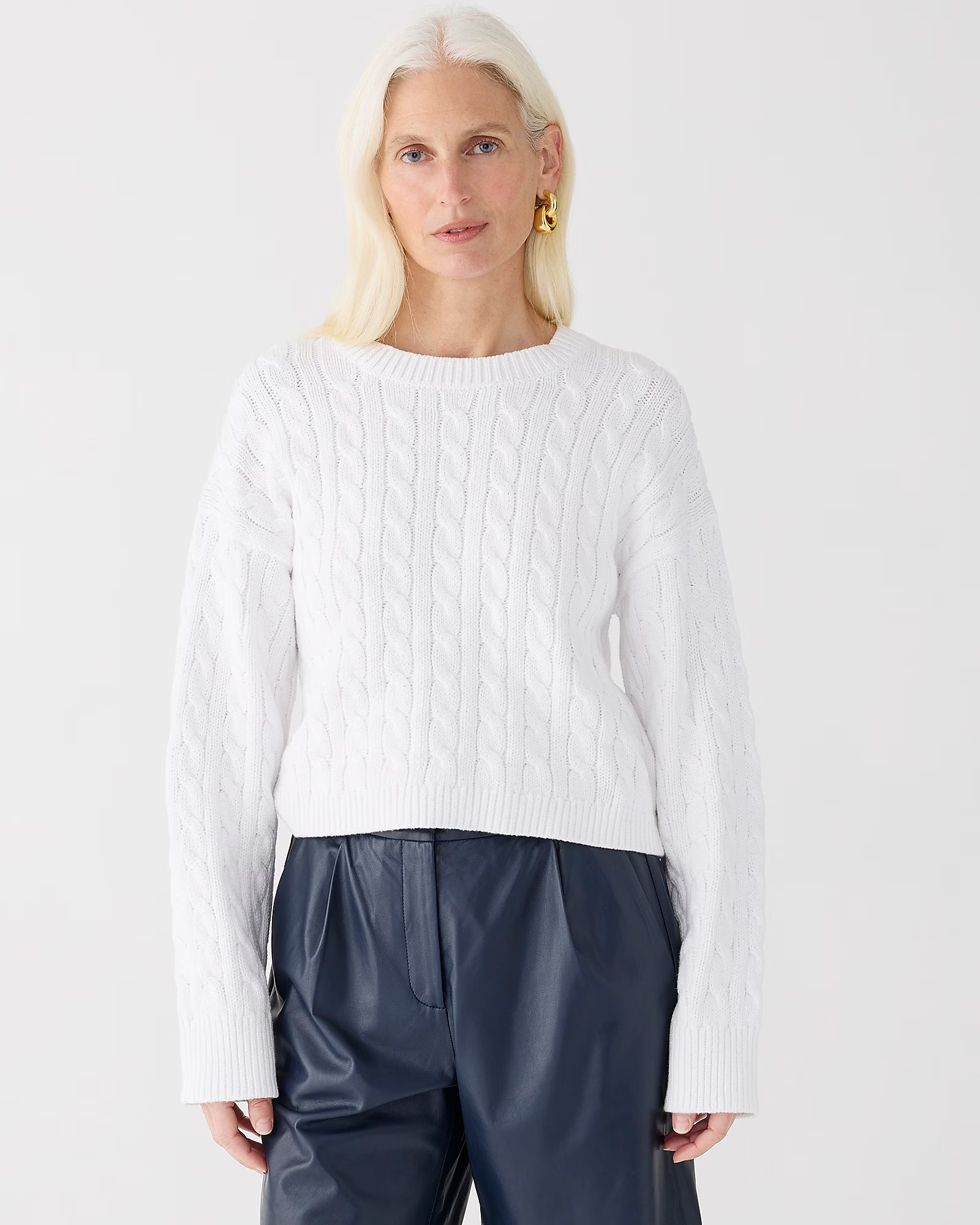 Cable-knit cropped sweater | J. Crew US