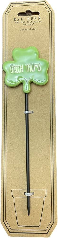 Butterfly Findings (BF) Ceramic Shamrock / Clover Garden / Plant Marker - Green Thumb | Amazon (US)
