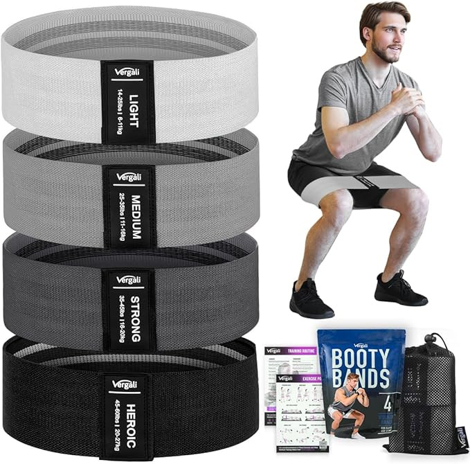 Resistance Bands for Working Out with Workout Bands Guide. 4 Booty Bands for Women Men Fabric Ela... | Amazon (US)