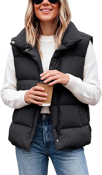 Fiona Jolin Women's Puffer Vests Sleeveless Loose Jackets | Amazon (US)