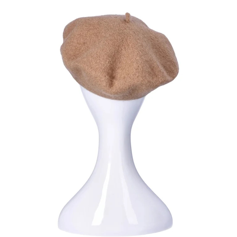 No Boundaries Women's Wool Blend Beret, Camel | Walmart (US)