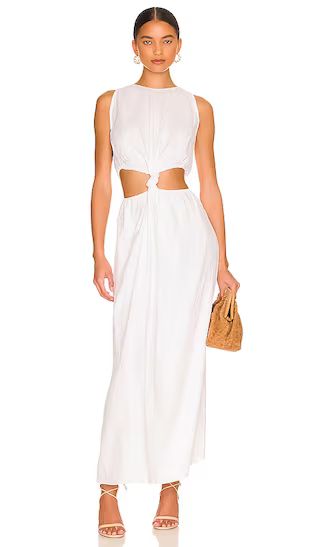 Zeta Midi Dress in White | Revolve Clothing (Global)