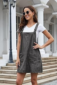 Jumppmile Womens Denim Overalls Casual Summer Adjustable Strap Jeans Rompers Overalls | Amazon (US)