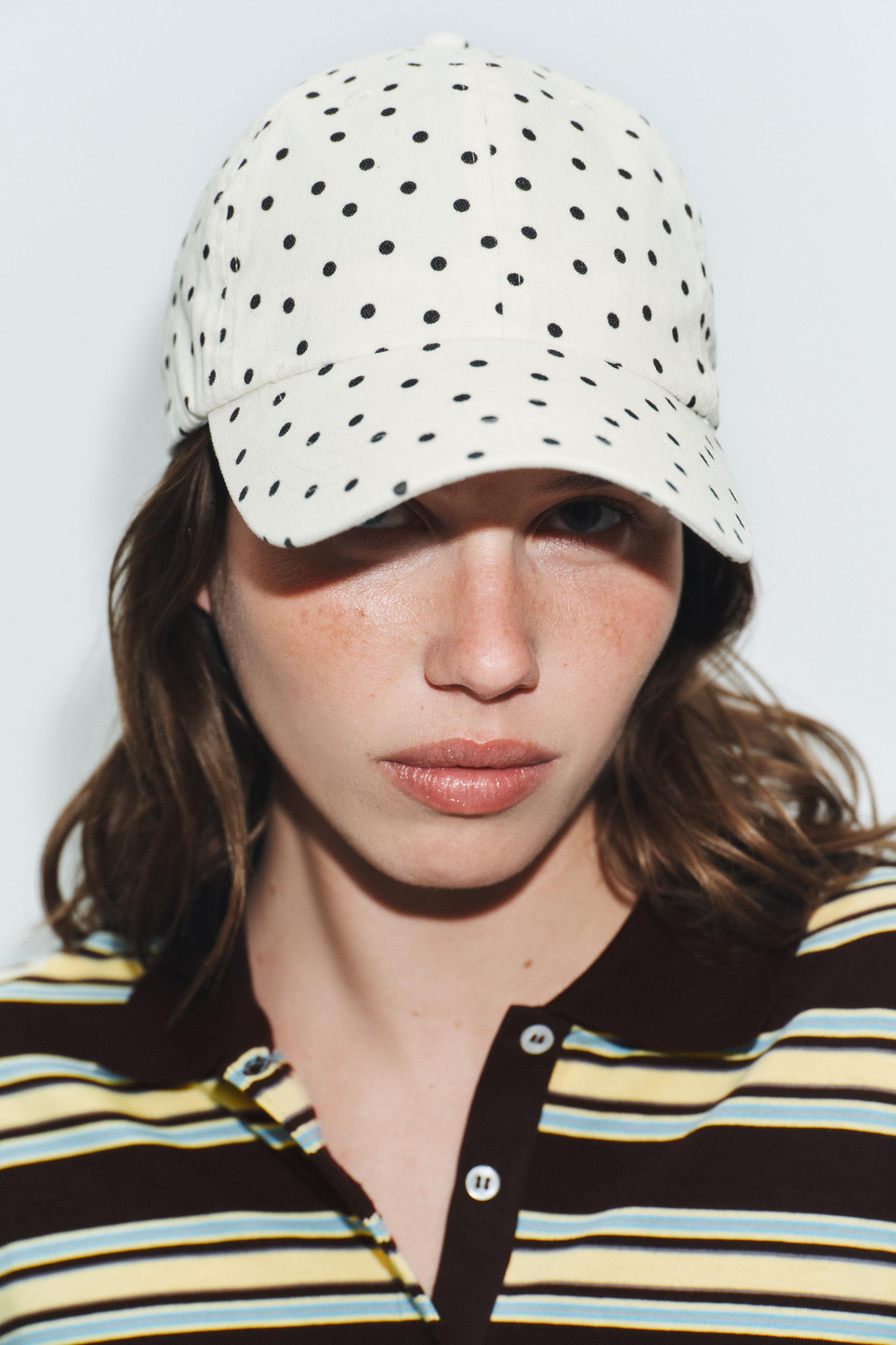 POLKA DOT HEART EMBROIDERED TWILL CAP | Zara US