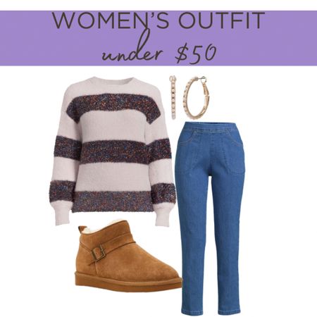 Get this entire outfit including a sweater, jeans, boots and earrings for under $50! 

Walmart fashion, Walmart finds, women’s outfit ideas, outfit inspo

#LTKstyletip #LTKfindsunder50 #LTKSeasonal