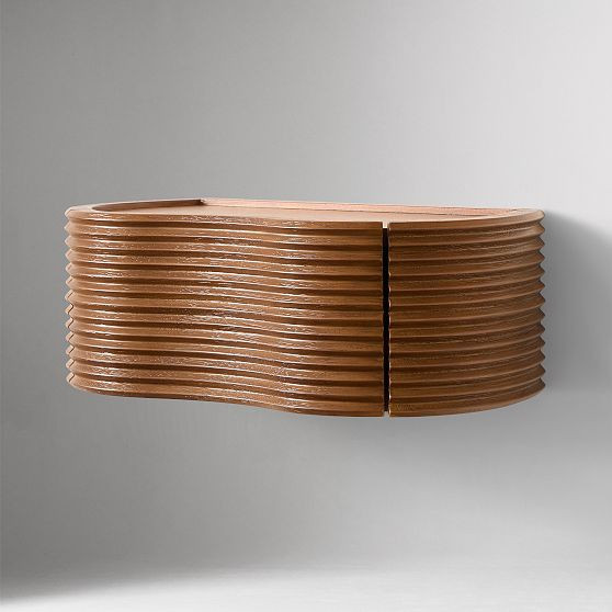 Lara Floating Nightstand Floating Nightstand 18 Inches Walnut Veneer/Resin Cool Walnut Set of 2 | West Elm (US)