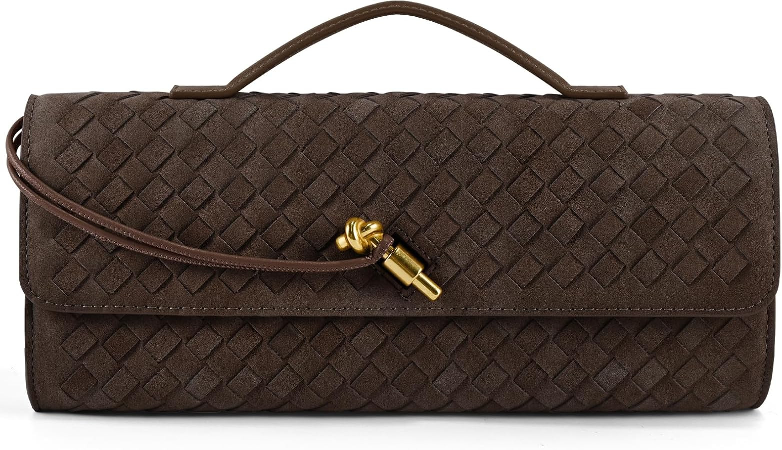 Woven Clutch Purses for Women, Formal Satchel Leather Evening Bag Shoulder Handbag | Amazon (US)