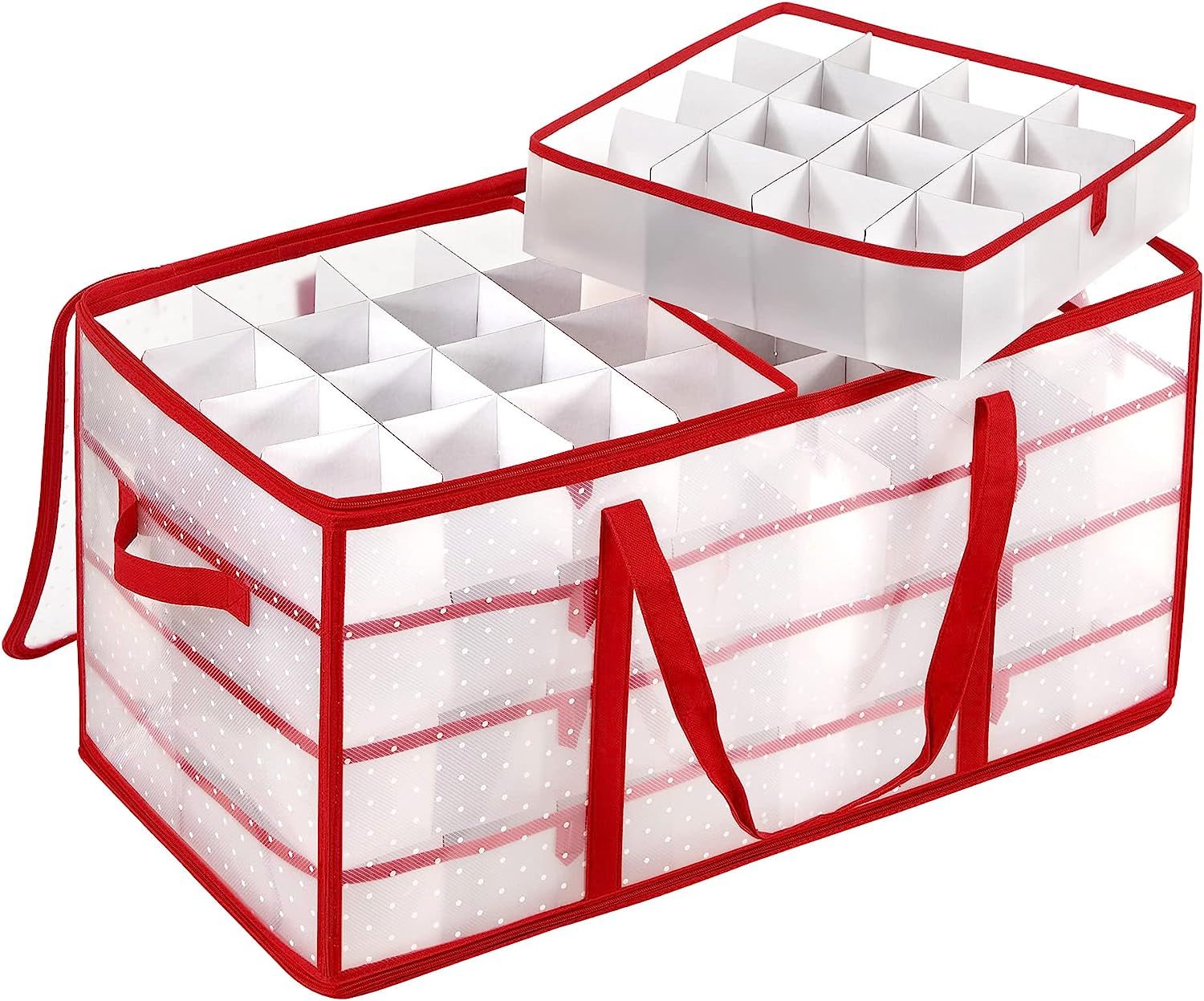 SONGMICS Christmas Ornament Storage Box, Keeps 128 Holiday Ornaments, Storage Container Bin for C... | Amazon (US)