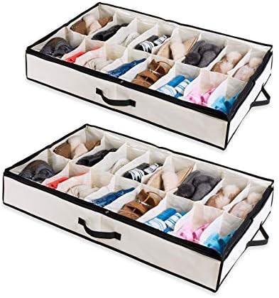 Woffit Under The Bed Shoe Organizer Fits 12 Pairs – Made with Sturdy & Breathable Materials –... | Amazon (US)